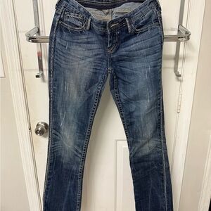 Express Dark Blue Flare Jeans